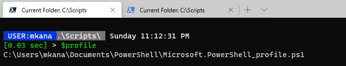 Displaying Your Profile Path