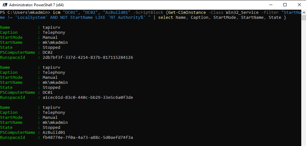 Invoke-Command output